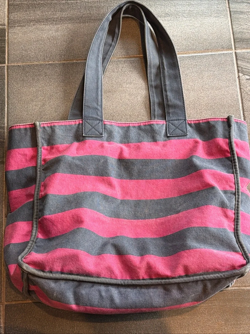 Aeropostale Navy Pink Striped Tote Bag vintage Y2K  Messenger/ Shoulder Bag